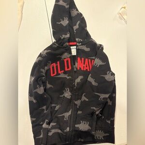Old Navy Black and Gray Dinosaur Hoodie for Kids
